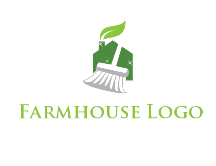 broom cleaning home logo