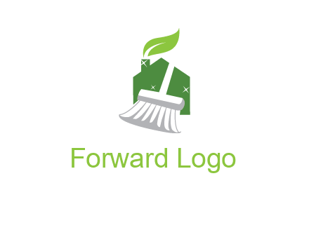 broom cleaning home logo