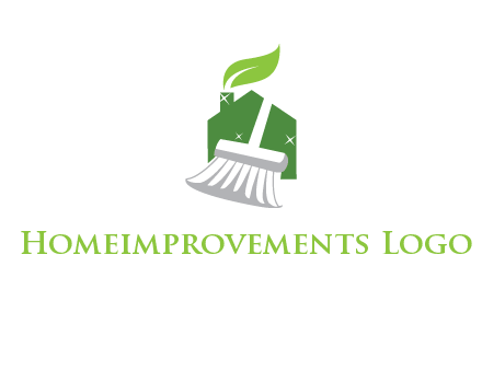 broom cleaning home logo