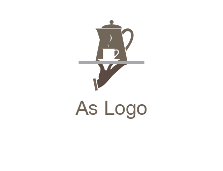 server bringing tea logo