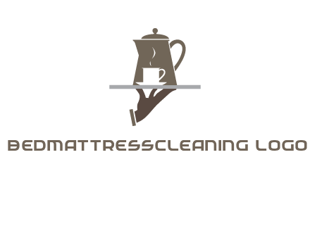 server bringing tea logo