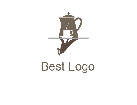 server bringing tea logo