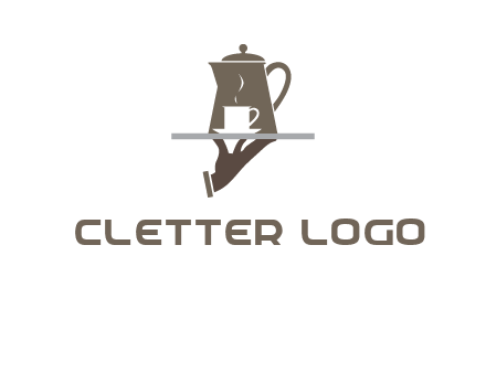 server bringing tea logo
