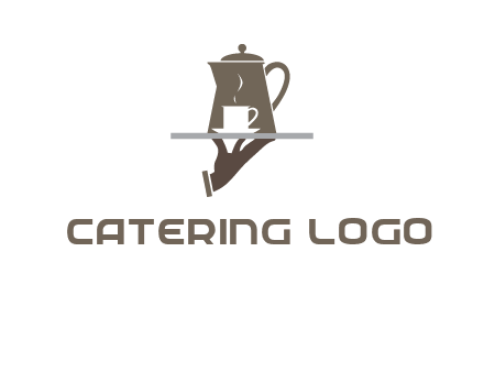 server bringing tea logo