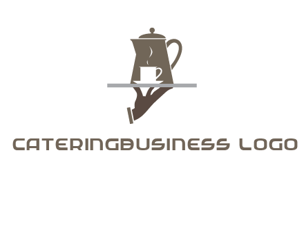 server bringing tea logo
