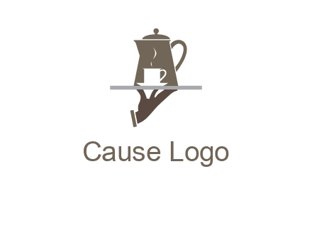 server bringing tea logo