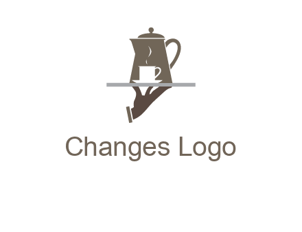 server bringing tea logo