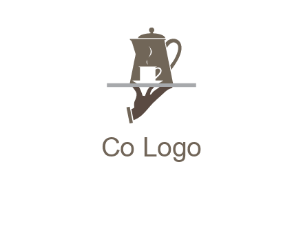 server bringing tea logo