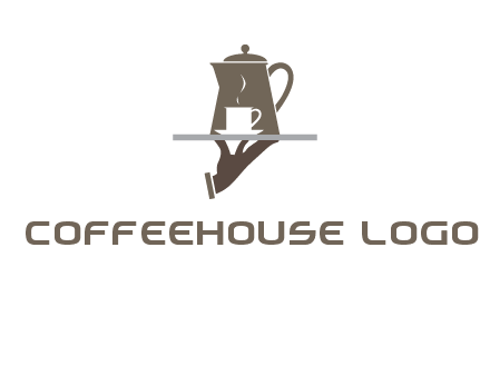 server bringing tea logo