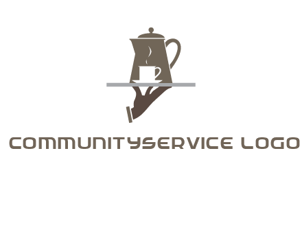 server bringing tea logo