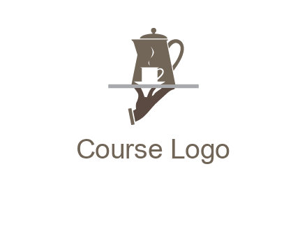 server bringing tea logo
