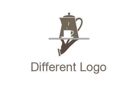 server bringing tea logo