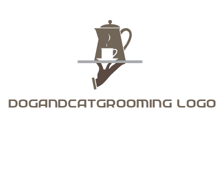 server bringing tea logo