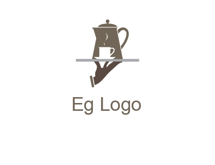 server bringing tea logo