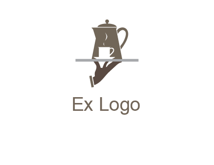 server bringing tea logo
