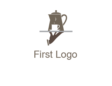 server bringing tea logo