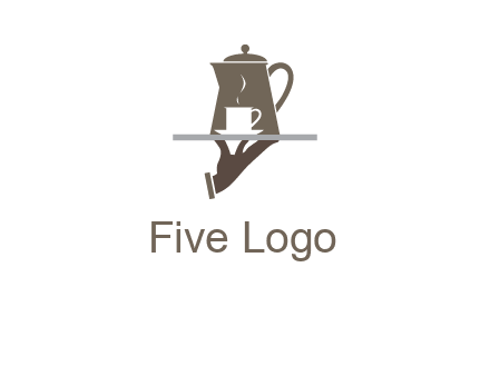 server bringing tea logo