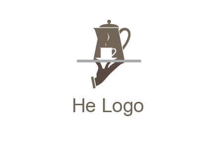 server bringing tea logo