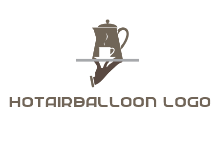 server bringing tea logo