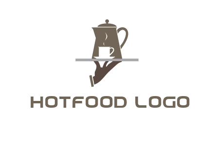 server bringing tea logo