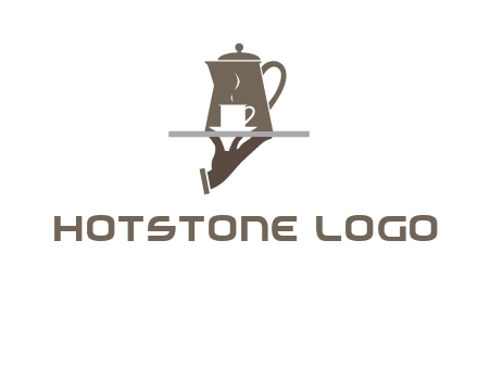 server bringing tea logo