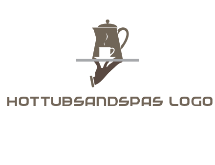 server bringing tea logo