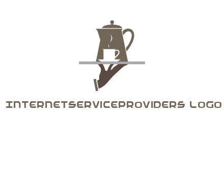server bringing tea logo