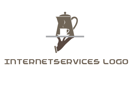 server bringing tea logo