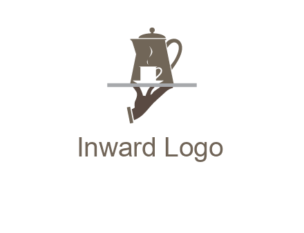 server bringing tea logo