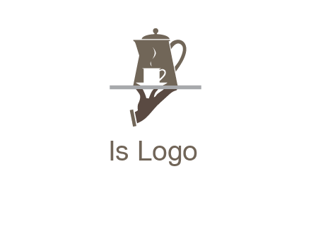 server bringing tea logo