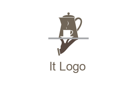 server bringing tea logo