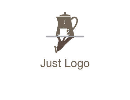 server bringing tea logo