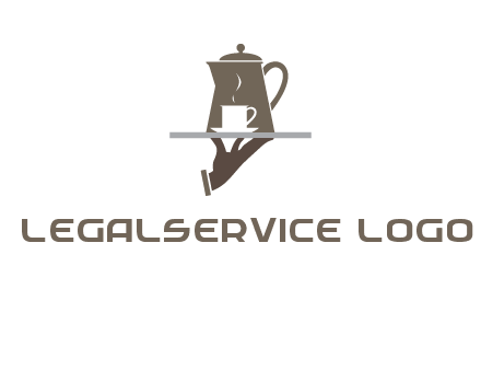 server bringing tea logo