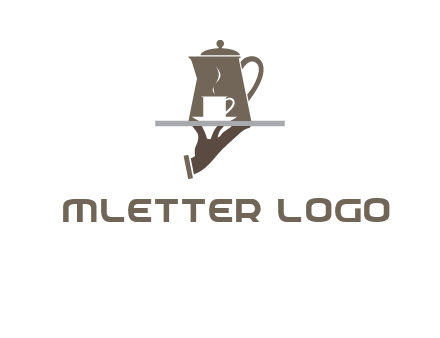 server bringing tea logo