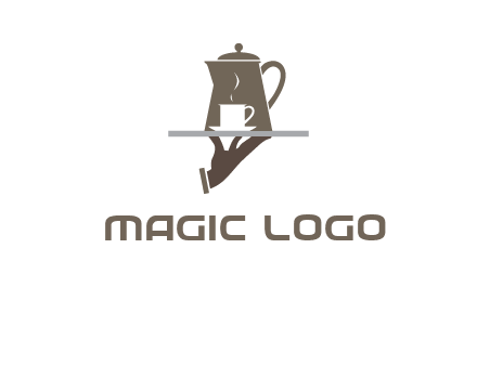 server bringing tea logo