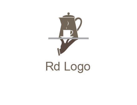 server bringing tea logo