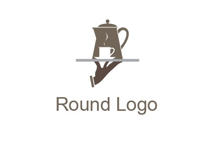 server bringing tea logo