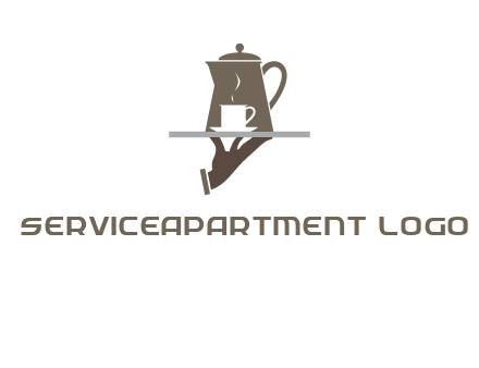 server bringing tea logo