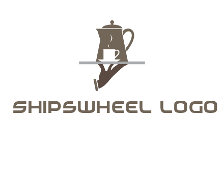 server bringing tea logo