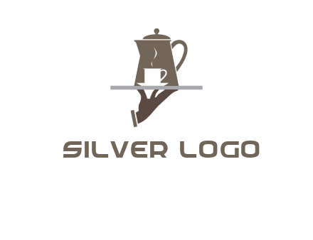 server bringing tea logo