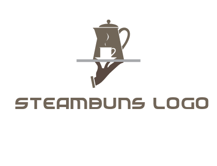 server bringing tea logo