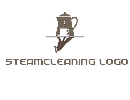 server bringing tea logo