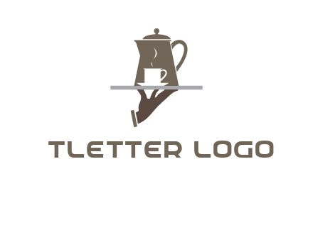 server bringing tea logo