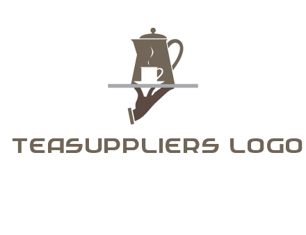 server bringing tea logo