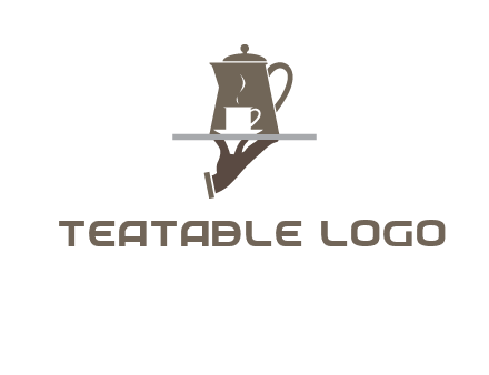 server bringing tea logo