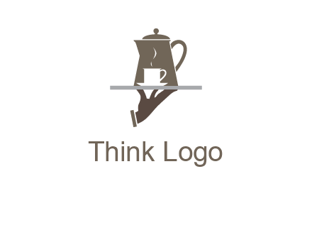 server bringing tea logo