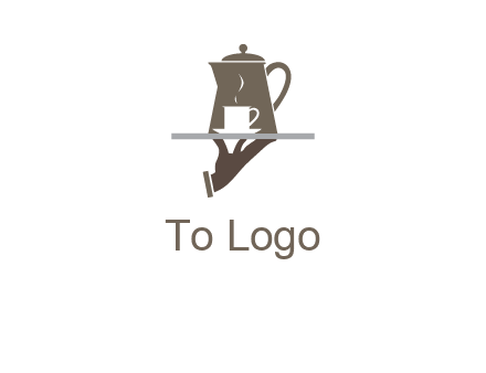 server bringing tea logo