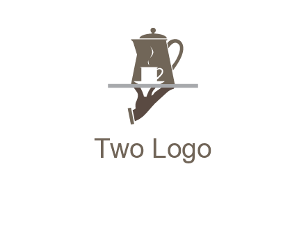 server bringing tea logo