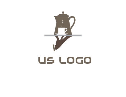 server bringing tea logo