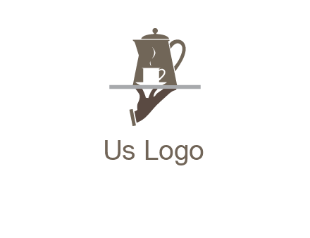 server bringing tea logo